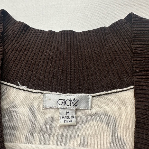 Cache animal print light sweater. 3/4 length sleeves. Size M - Picture 3 of 7